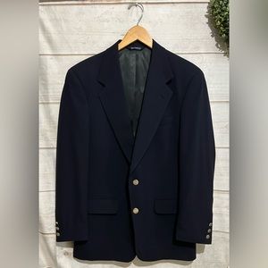 BURBERRY Knight Gold Button  Luxury Blazer (Blue) 100% Pure Wool